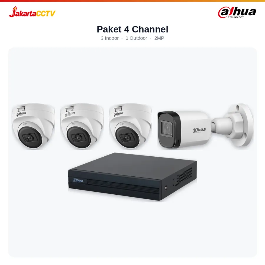 Paket CCTV Dahua 4 Channel Siap Pasang