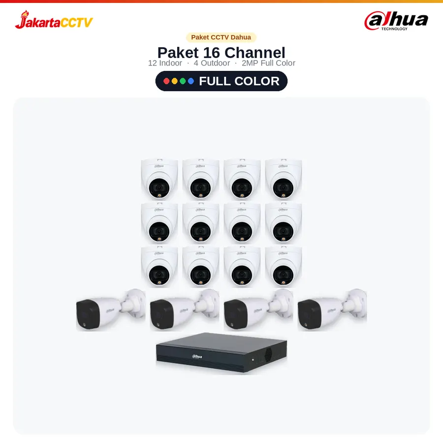Paket CCTV Dahua Full Color 16 Channel