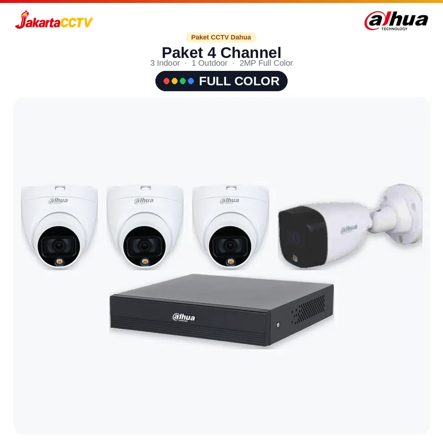 Paket CCTV Dahua Full Color 4 Channel
