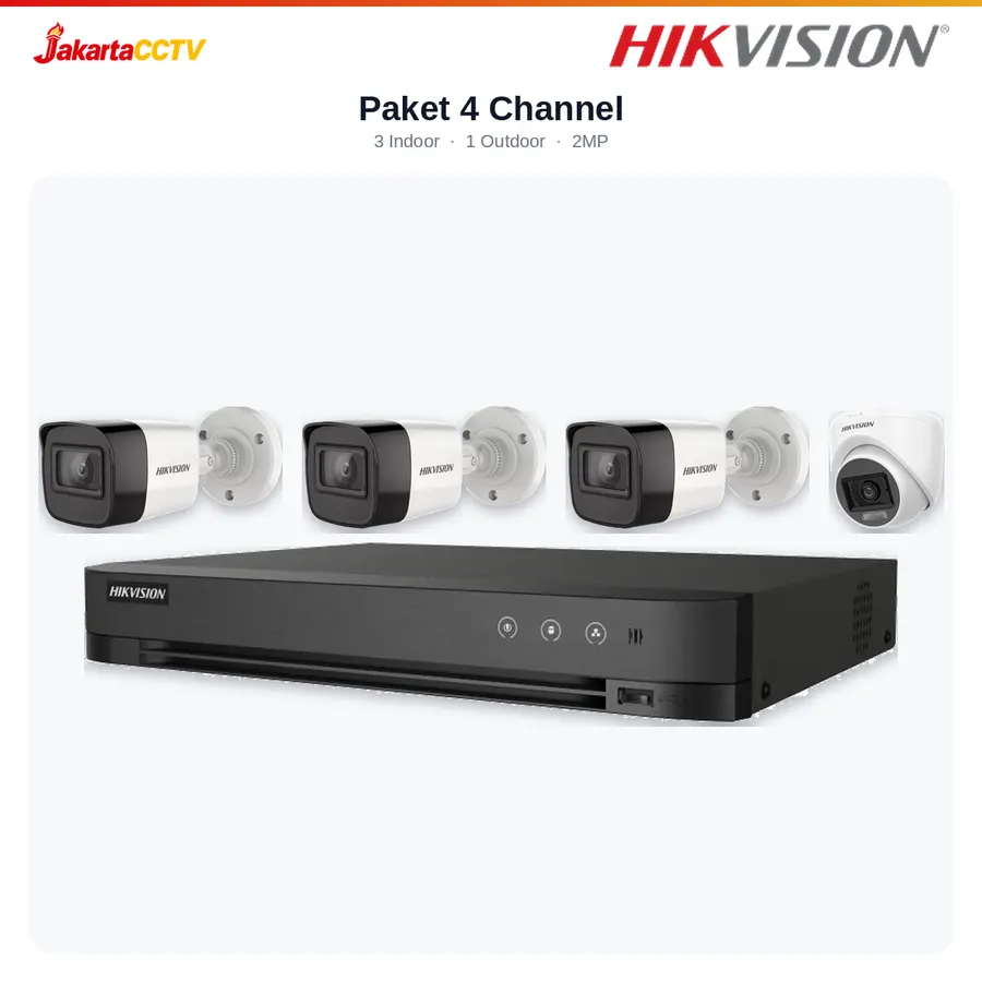 Paket CCTV Hikvision 4 Channel Siap Pasang