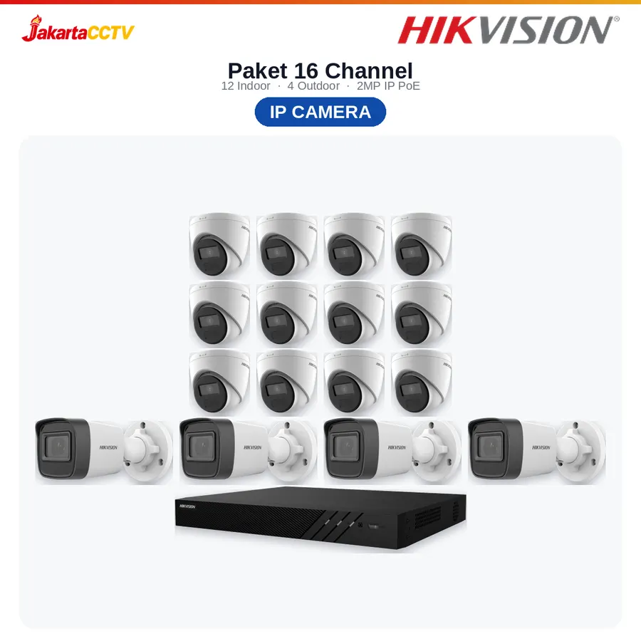Paket CCTV Hikvision IP 16 Channel PoE