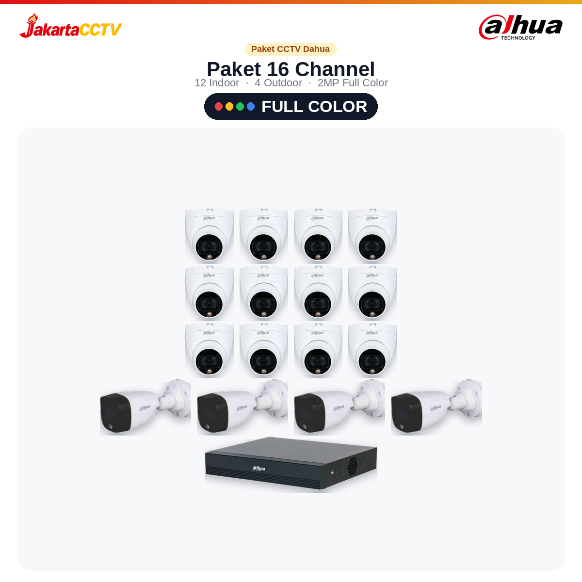 Paket CCTV Dahua Full Color 16 Channel