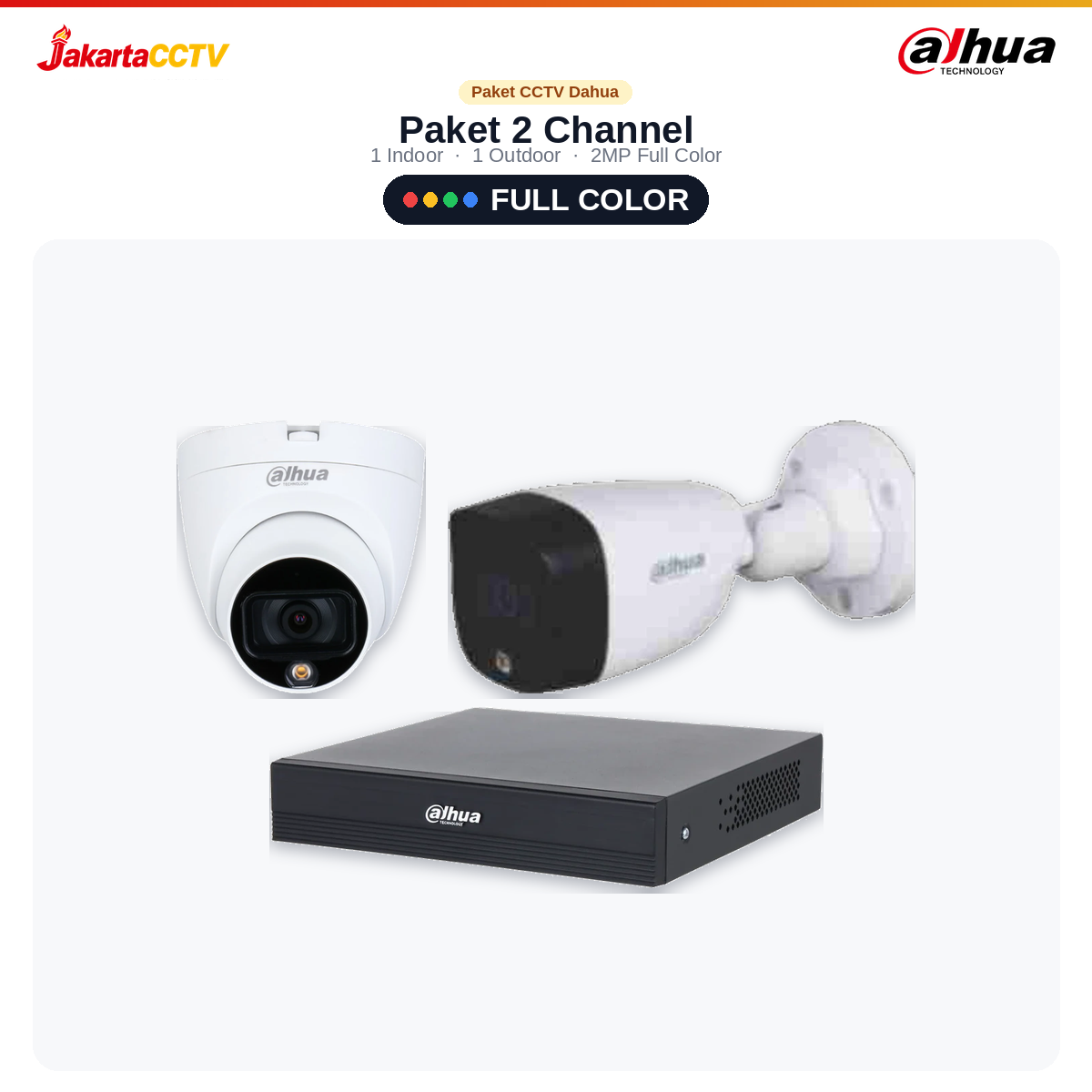 Paket CCTV Dahua Full Color 2 Channel