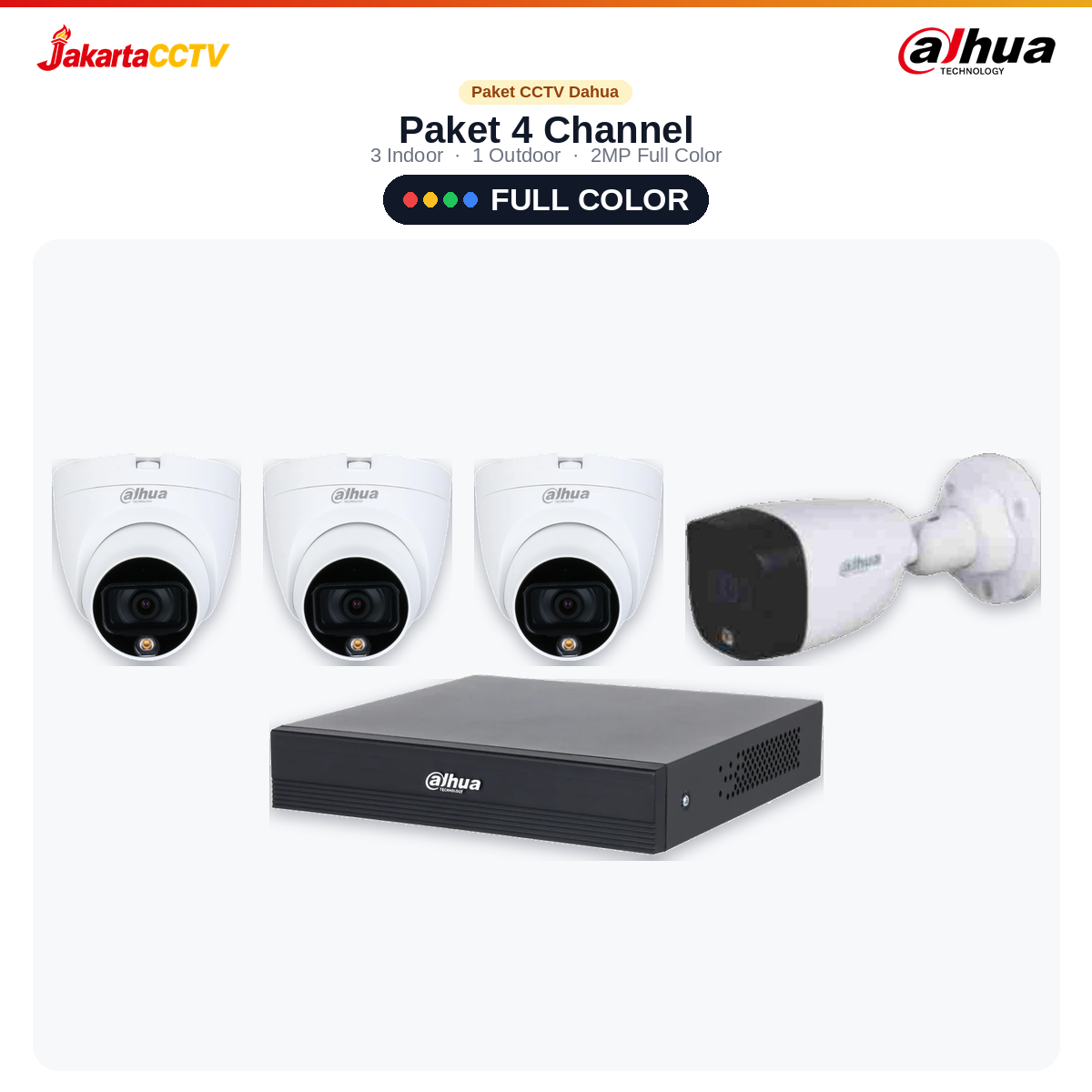 Paket CCTV Dahua Full Color 4 Channel