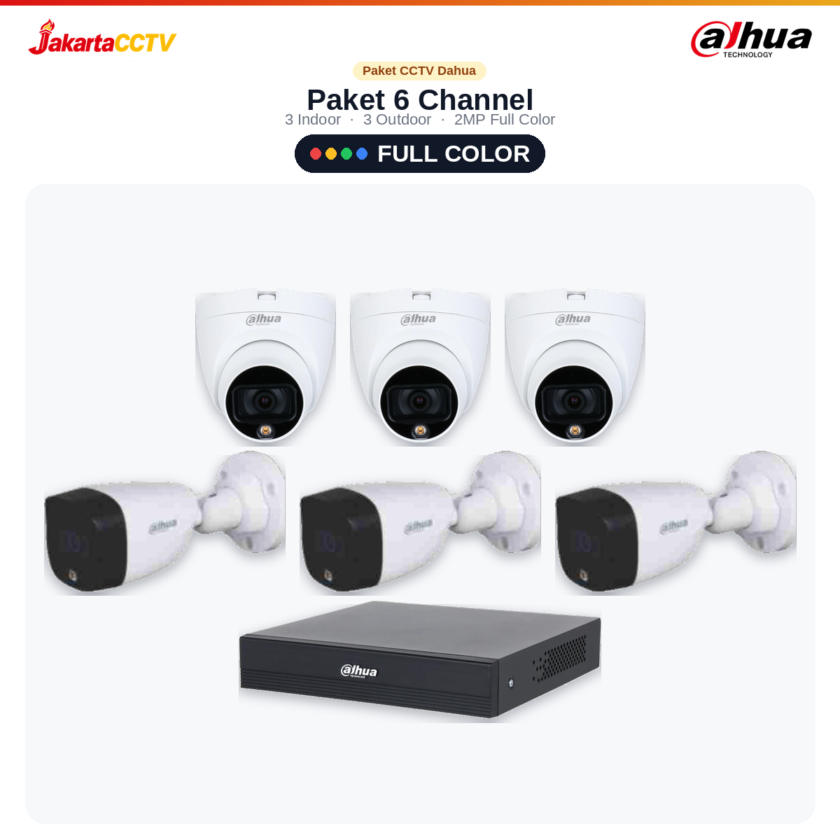 Paket CCTV Dahua Full Color 6 Channel