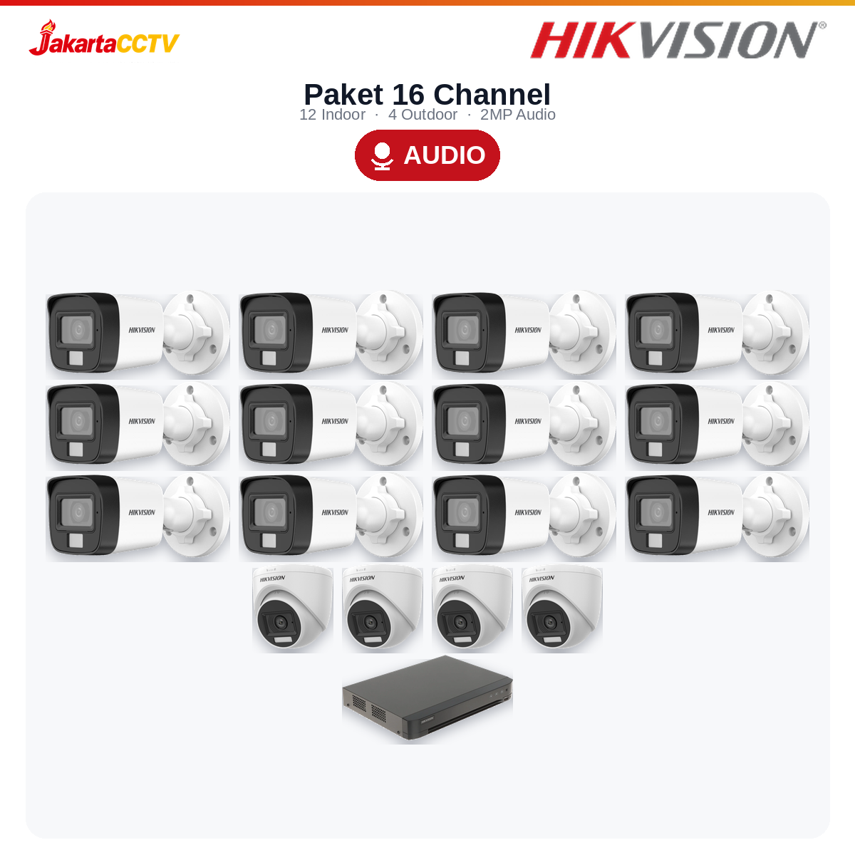 Paket CCTV Hikvision Audio 16 Channel