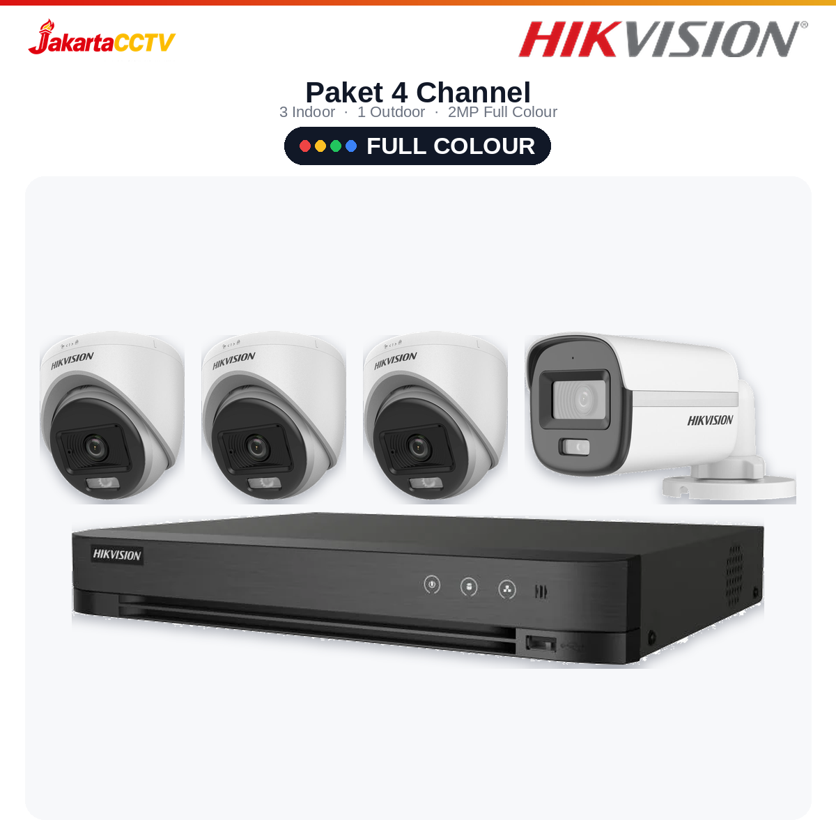 Paket CCTV Hikvision Full Colour 4 Channel