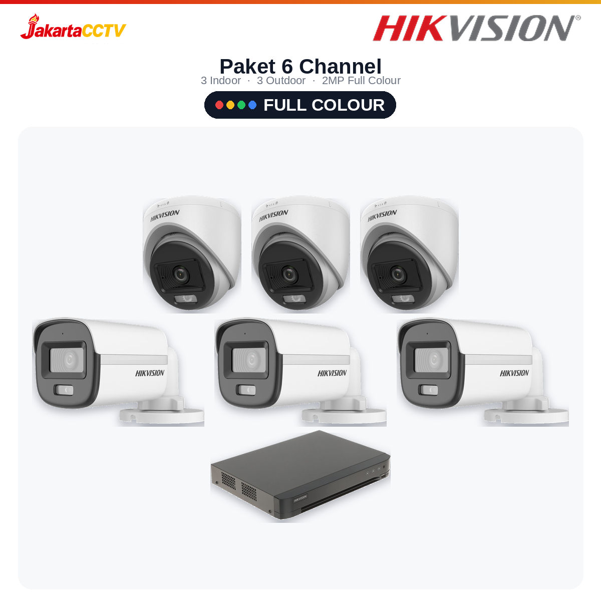 Paket CCTV Hikvision Full Colour 6 Channel