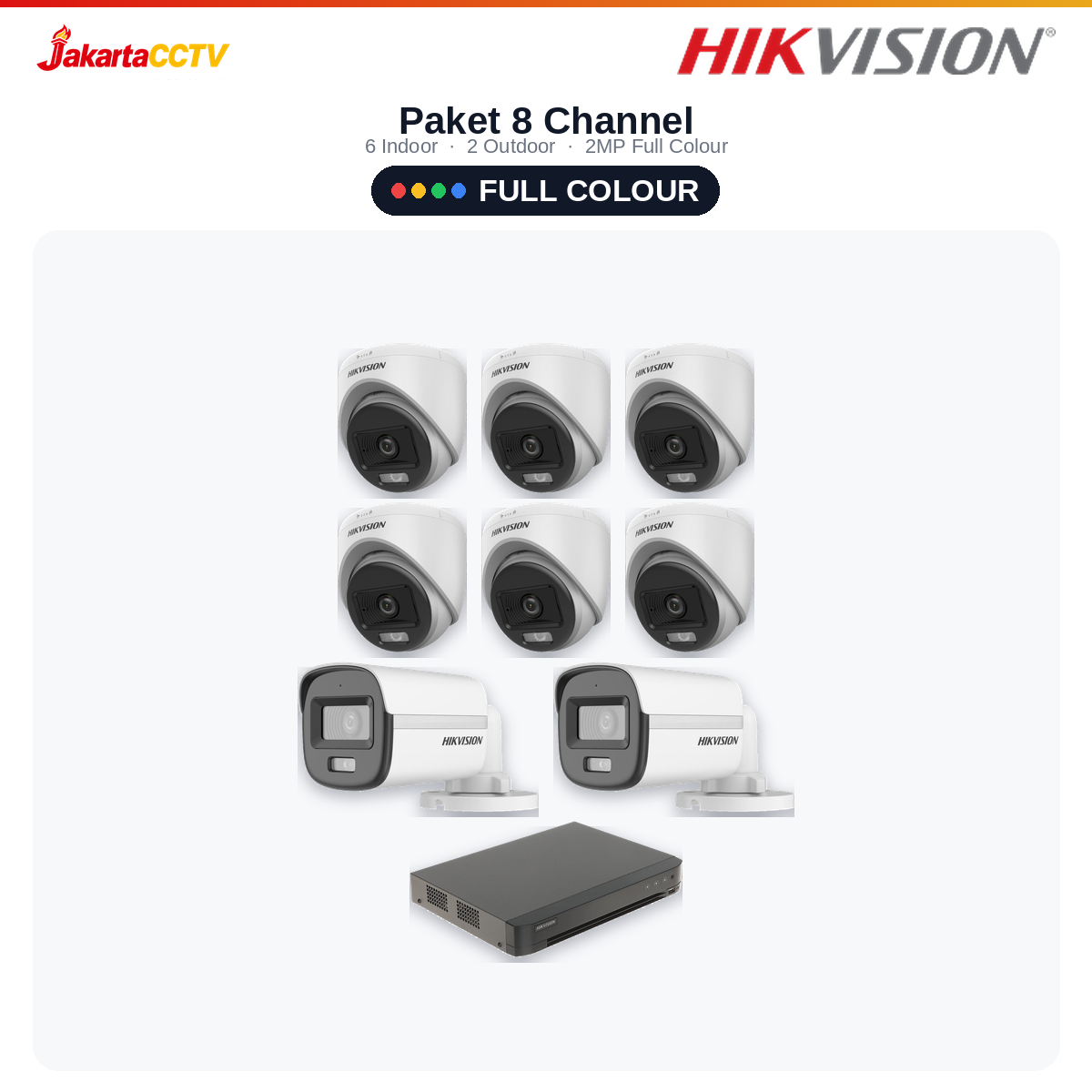 Paket CCTV Hikvision Full Colour 8 Channel