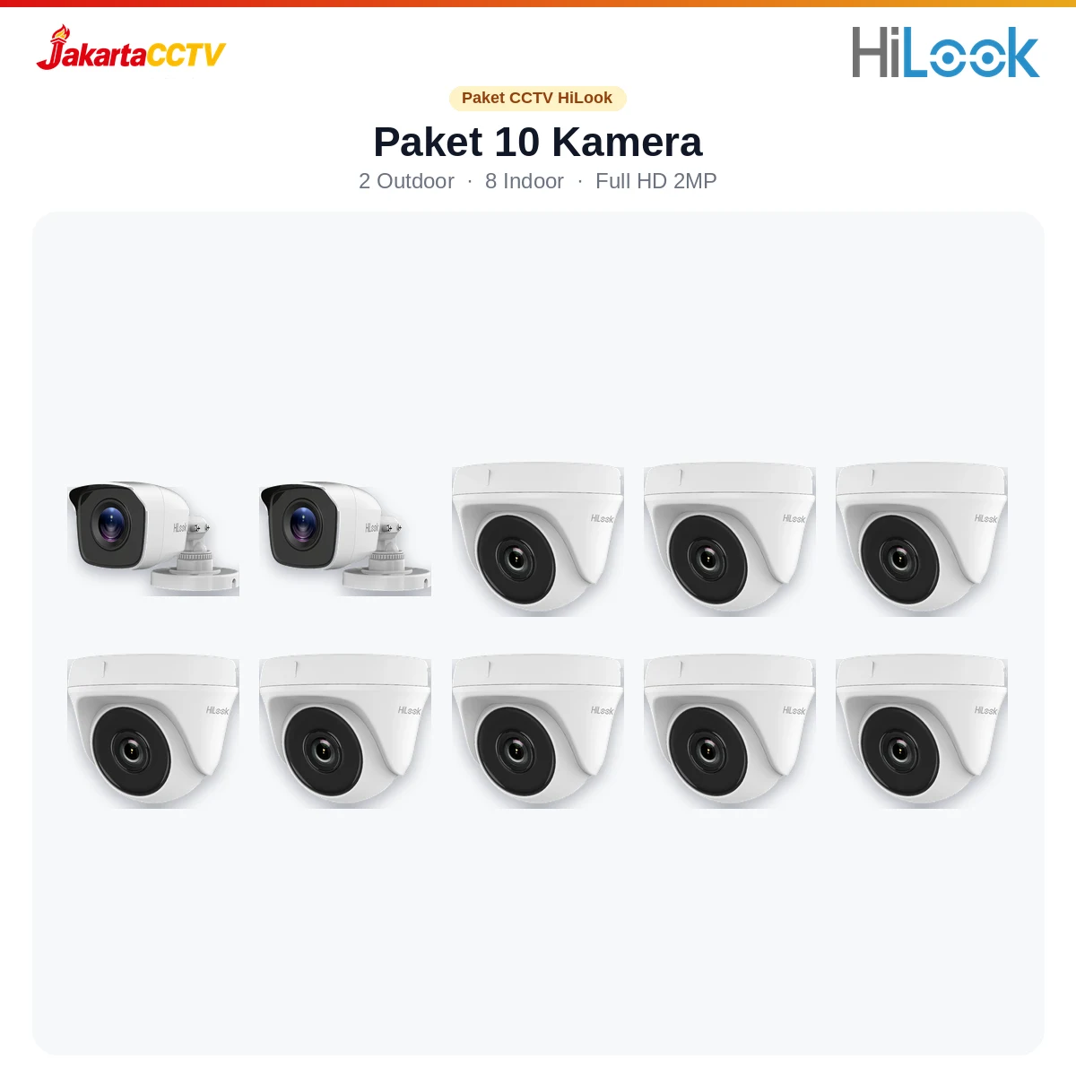 Paket CCTV HiLook 10 Kamera 2MP