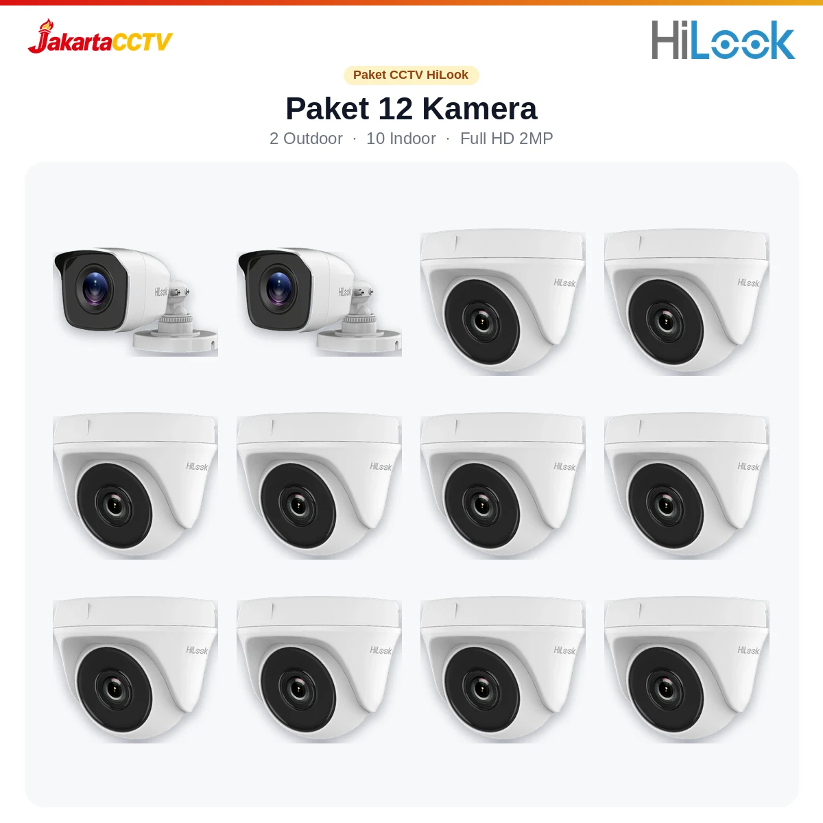 Paket CCTV HiLook 12 Kamera 2MP