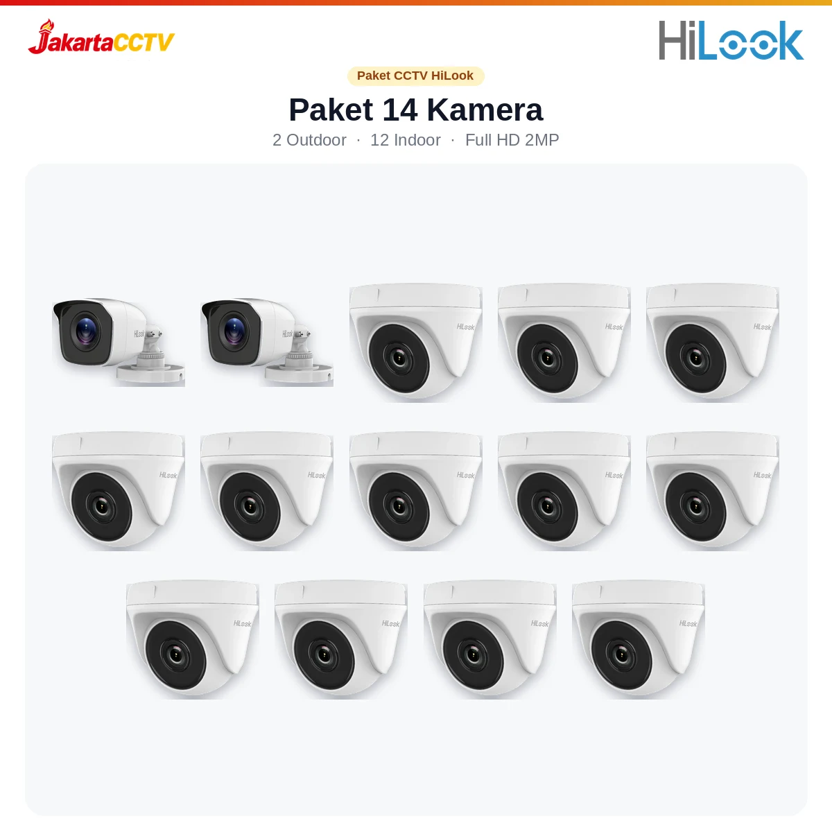 Paket CCTV HiLook 14 Kamera 2MP
