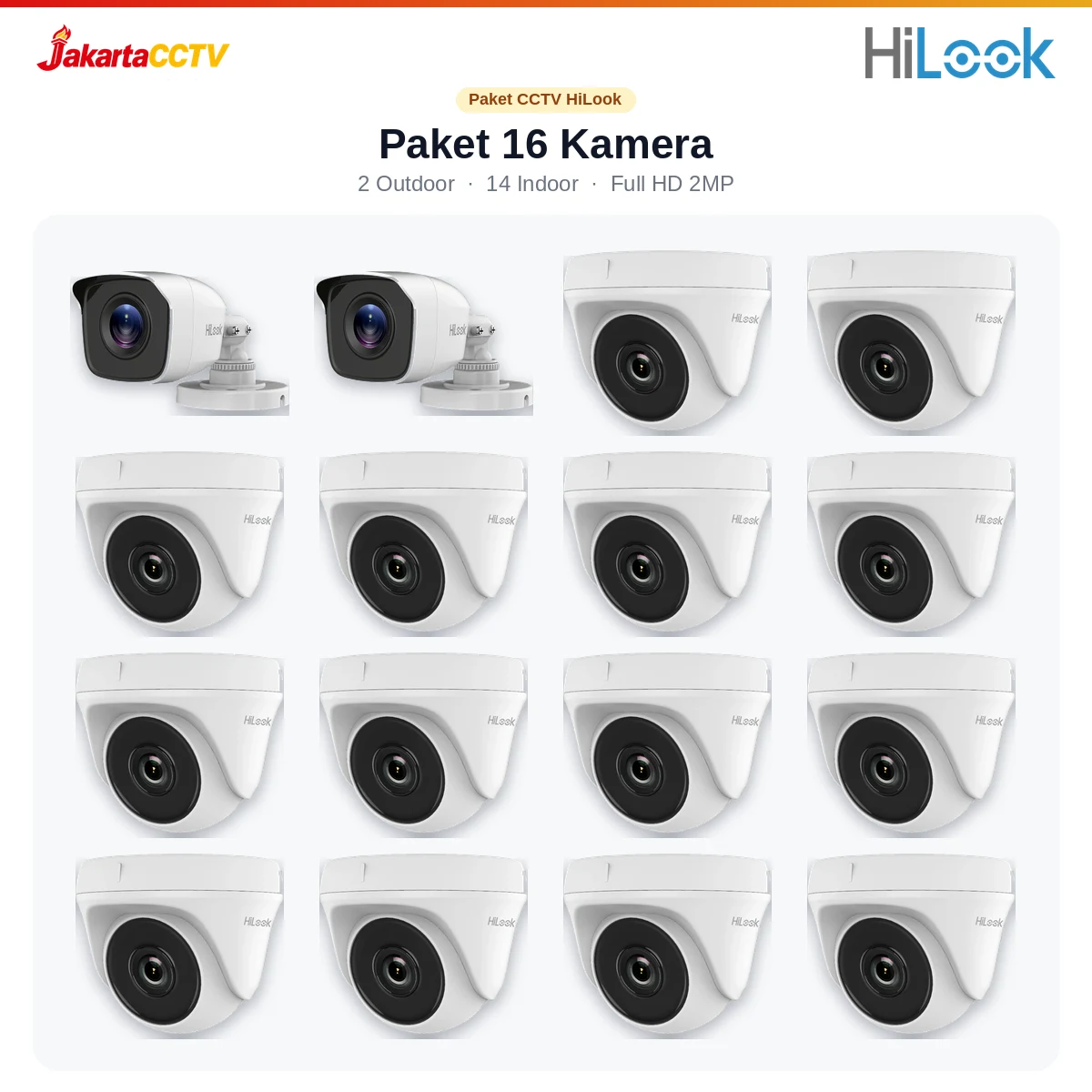 Paket CCTV HiLook 16 Kamera 2MP