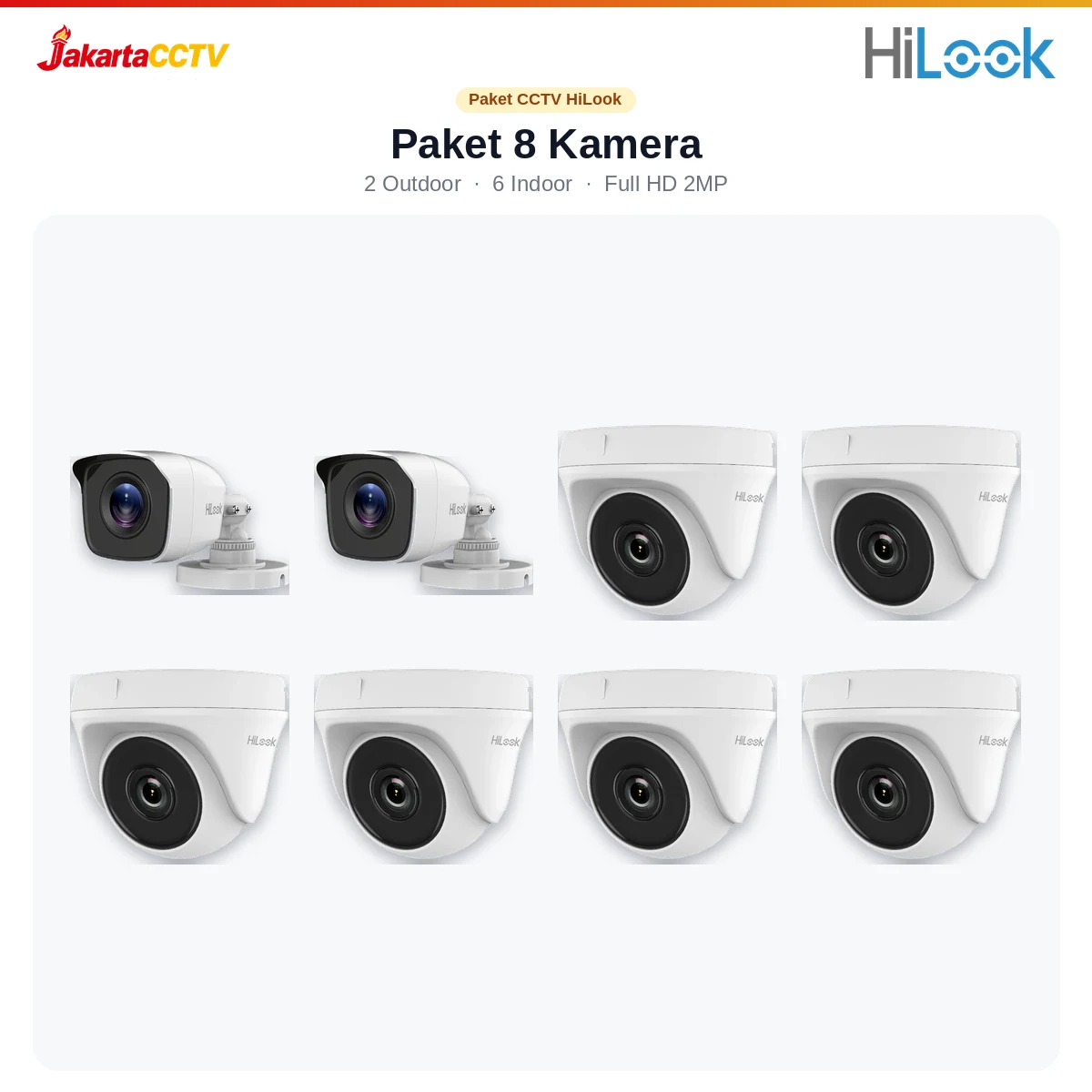 Paket CCTV HiLook 8 Kamera 2MP