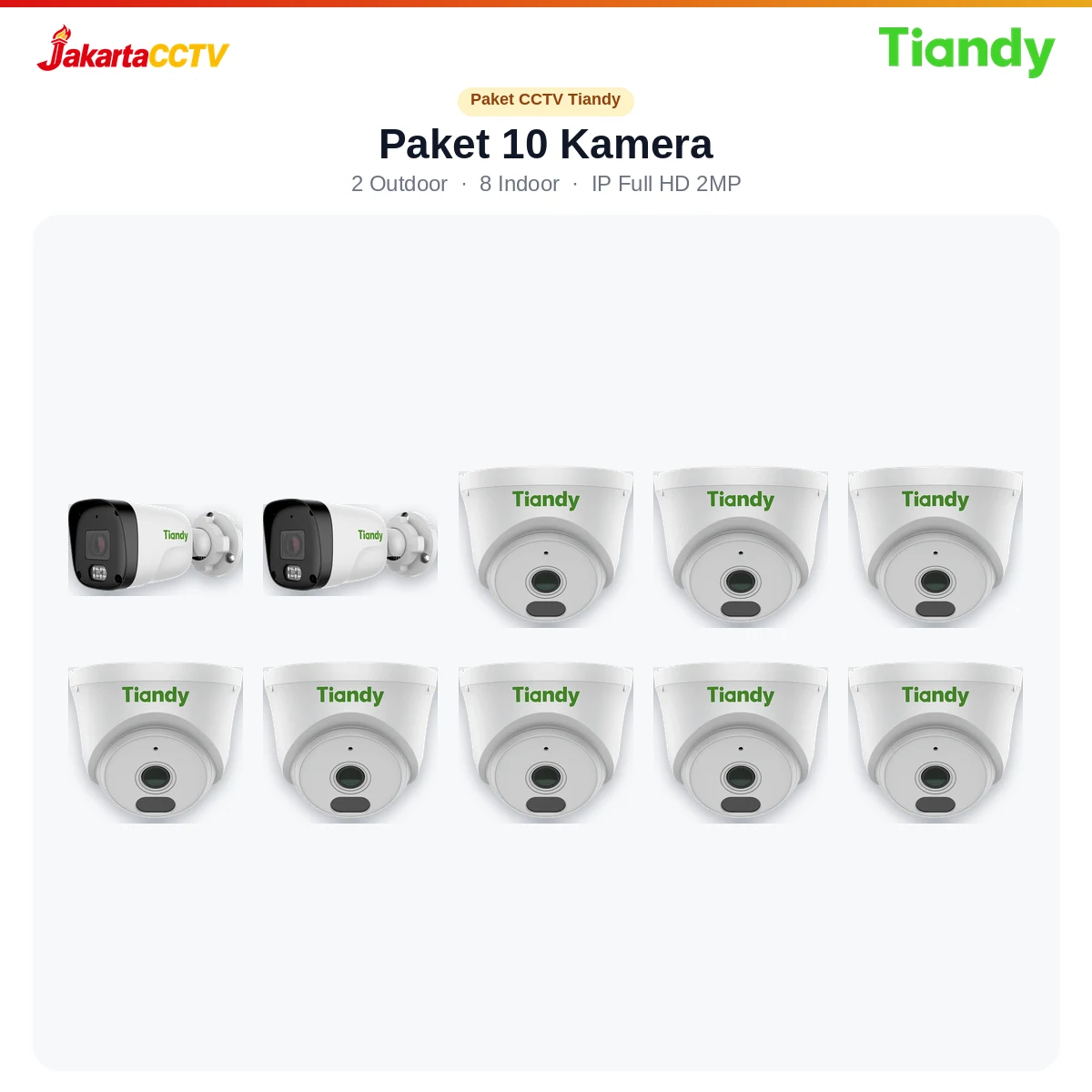 Paket CCTV Tiandy 10 Kamera 2MP