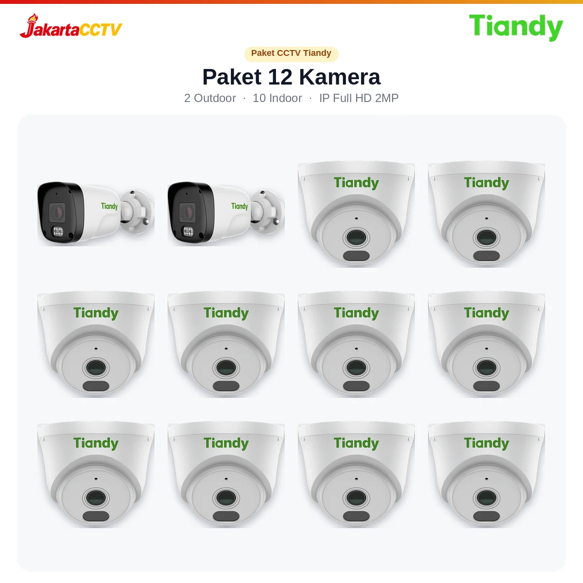 Paket CCTV Tiandy 12 Kamera 2MP