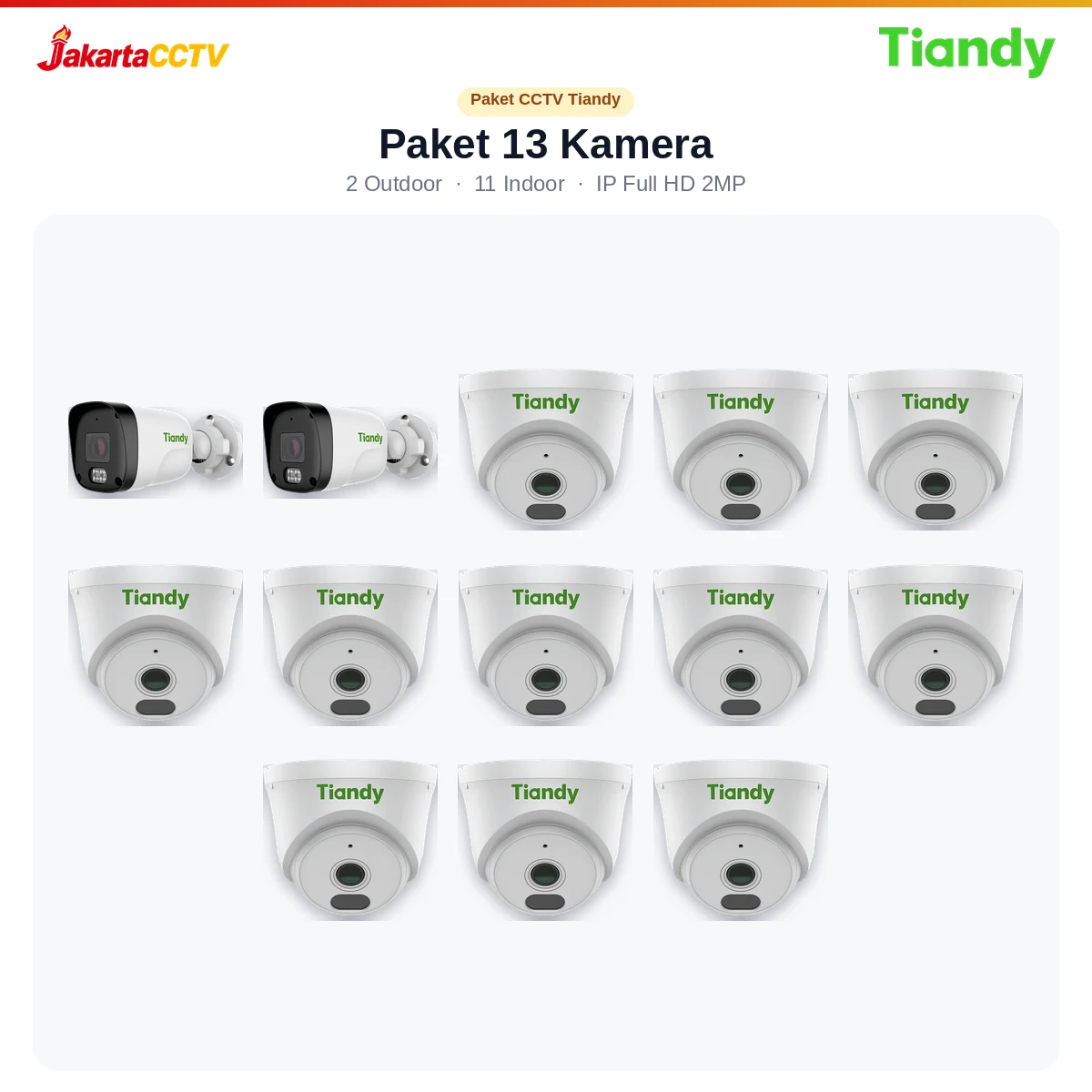 Paket CCTV Tiandy 13 Kamera 2MP