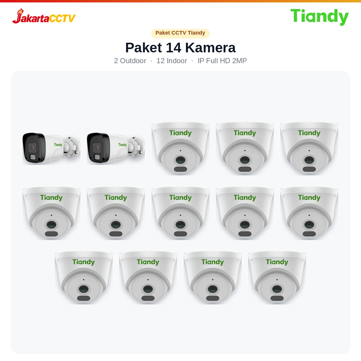 Paket CCTV Tiandy 14 Kamera 2MP