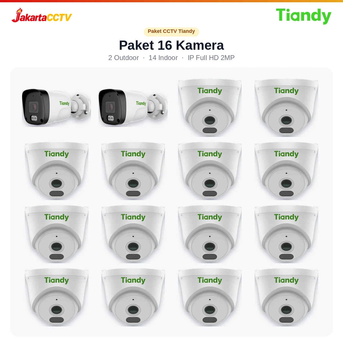 Paket CCTV Tiandy 16 Kamera 2MP