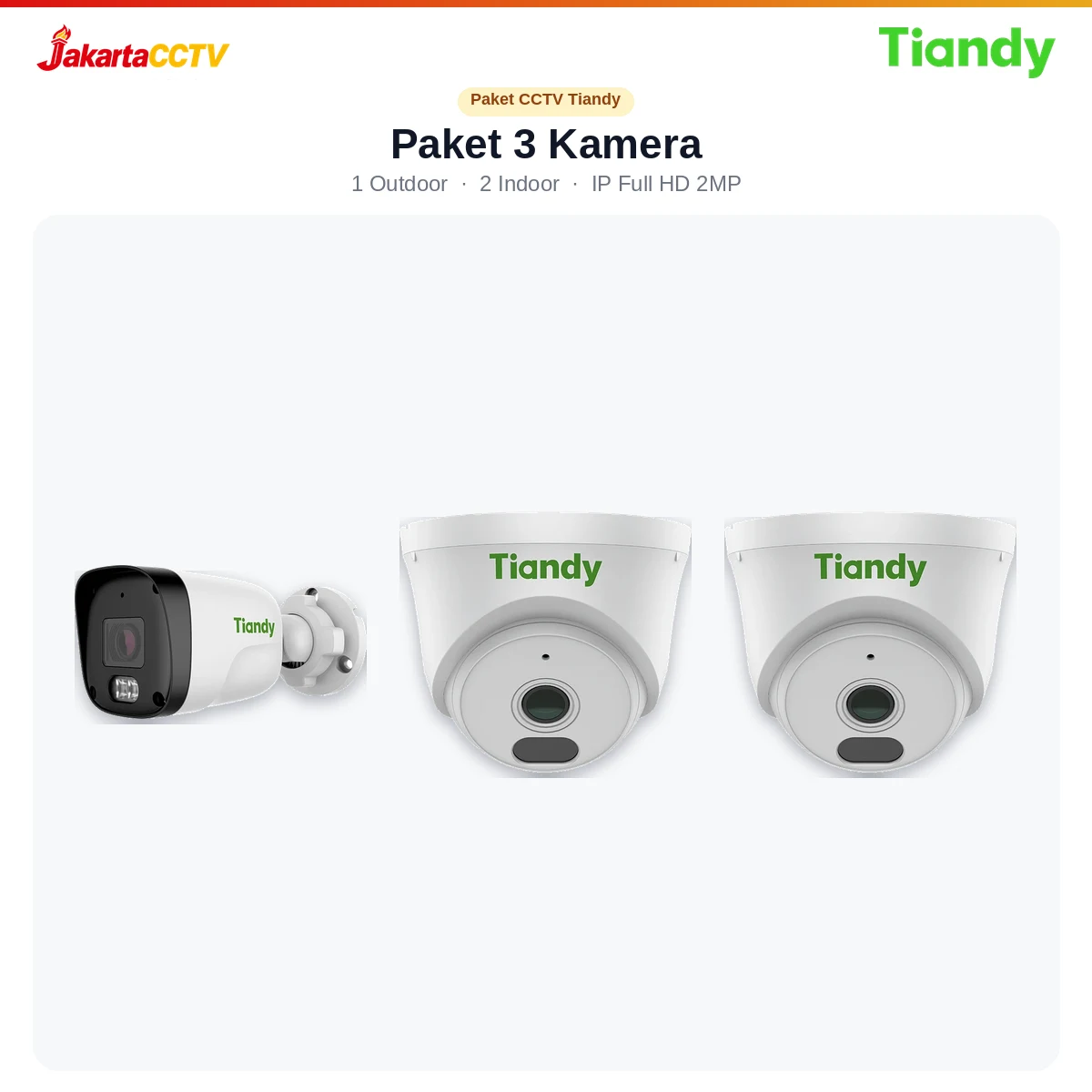 Paket CCTV Tiandy 3 Kamera 2MP