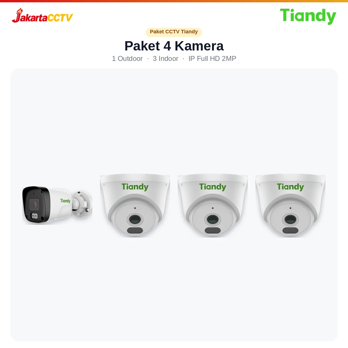 Paket CCTV Tiandy 4 Kamera 2MP