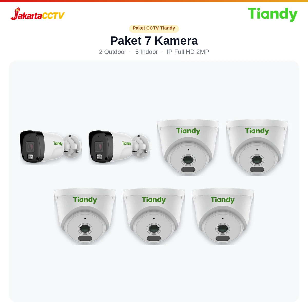 Paket CCTV Tiandy 7 Kamera 2MP