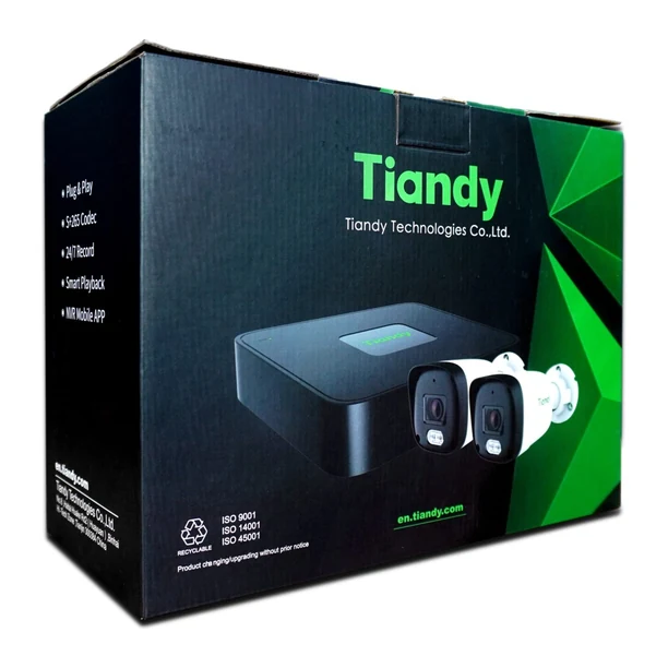 Paket CCTV Tiandy TC-KIT 4 OUT (4 Kamera Bullet 2MP + NVR PoE 4 Channel)