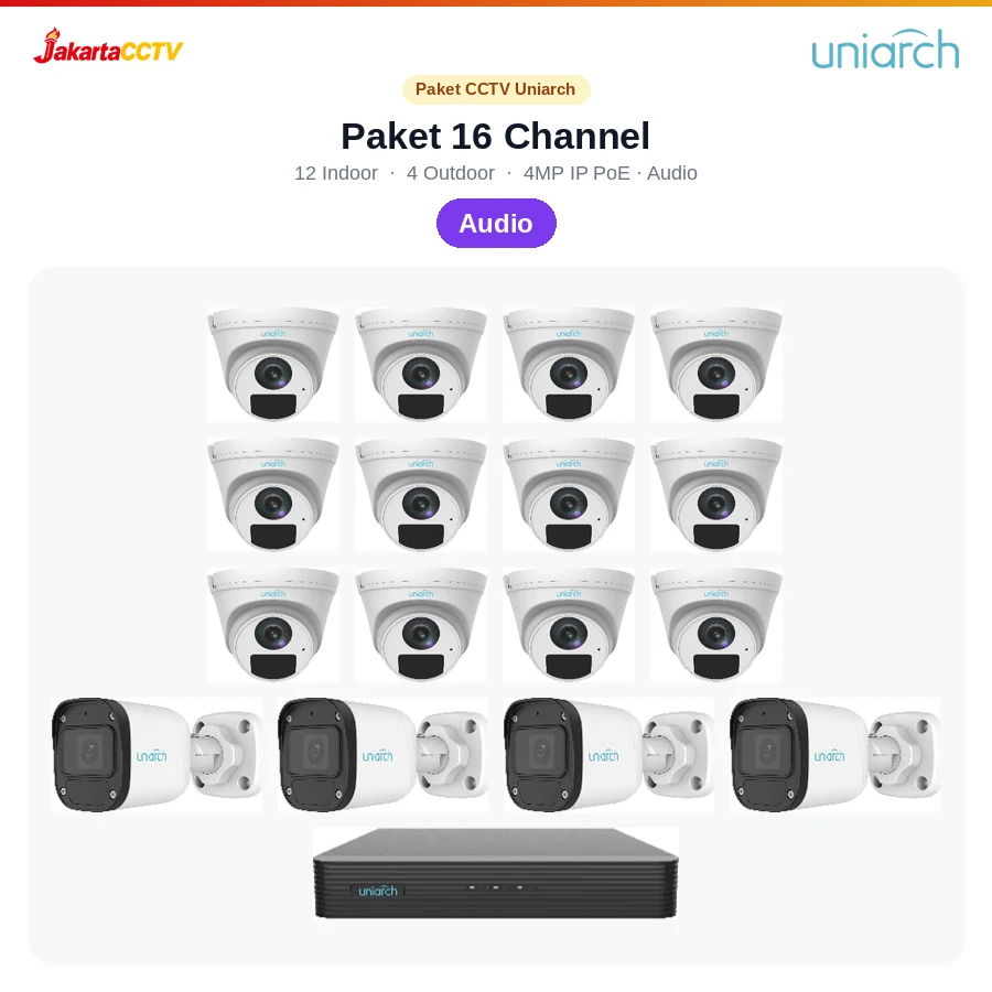 Paket CCTV Uniarch Audio 16 Channel