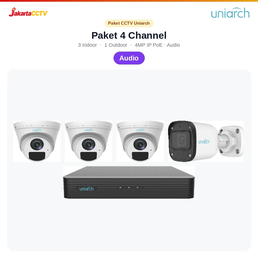 Paket CCTV Uniarch Audio 4 Channel