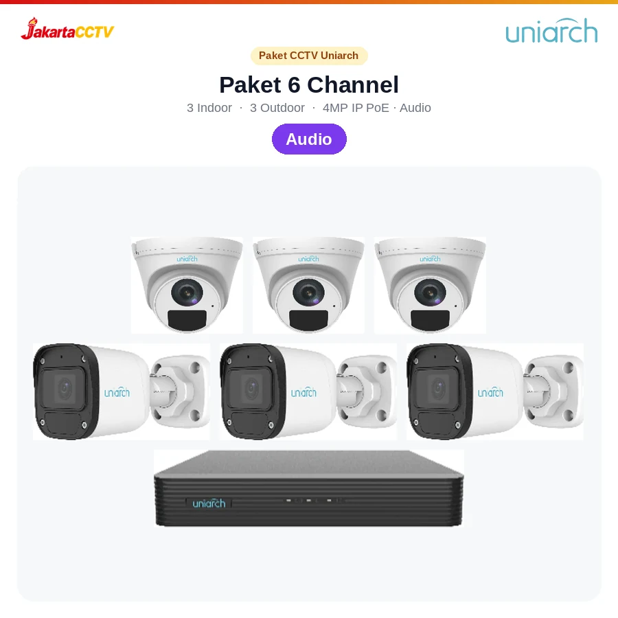 Paket CCTV Uniarch Audio 6 Channel