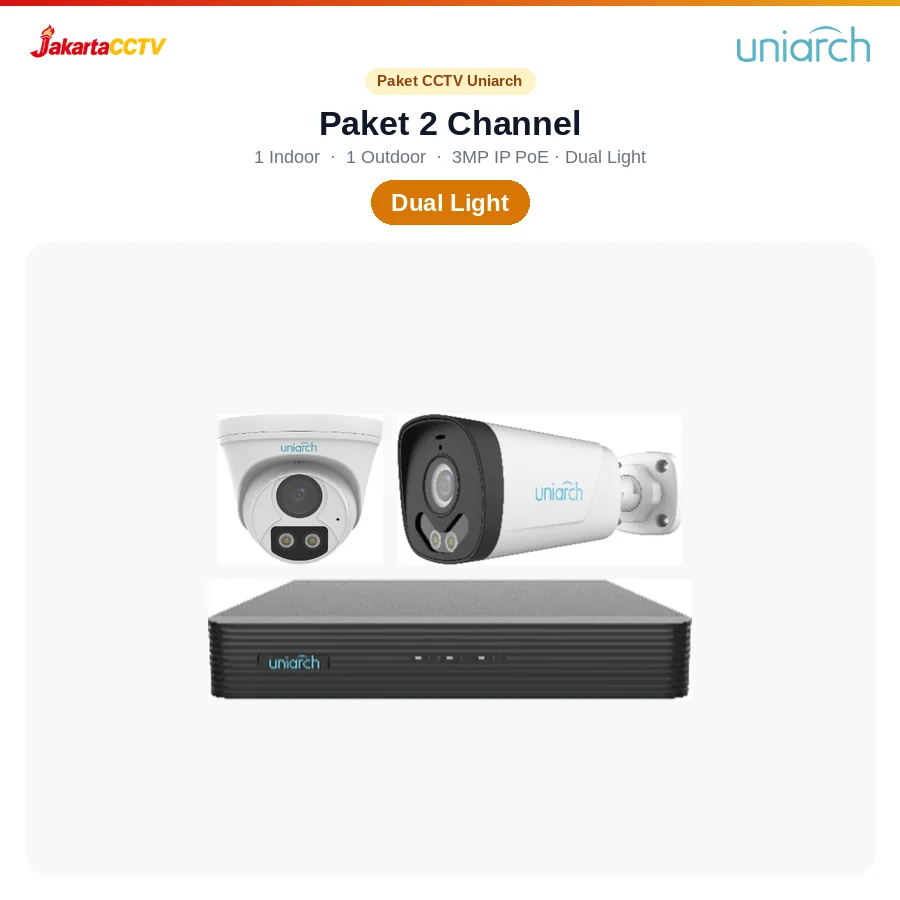 Paket CCTV Uniarch Dual Light 2 Channel