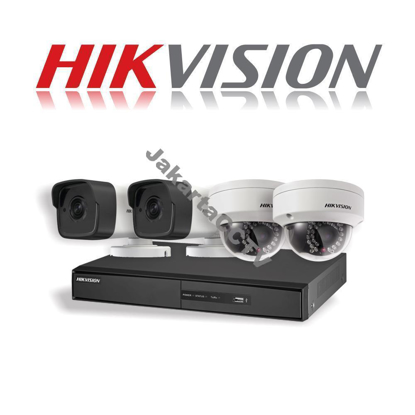 Gambar Paket CCTV Hikvision 4 Channel Network Camera 1.0 MP
