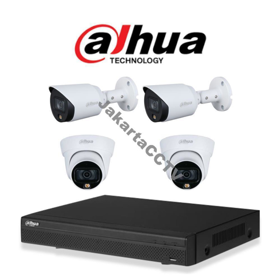 Gambar Paket CCTV Dahua Full Color 2MP 4 Channel