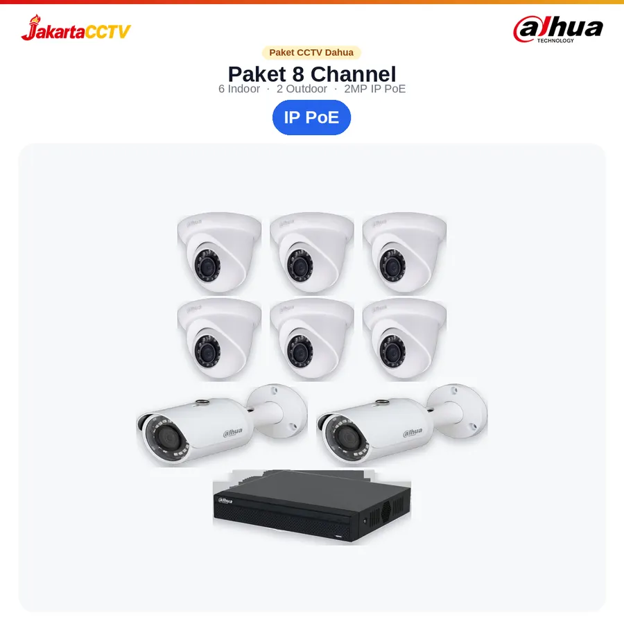 Paket CCTV Dahua IP 8 Channel, contoh produk terkait jaringan: pisahkan dari jaringan kantor