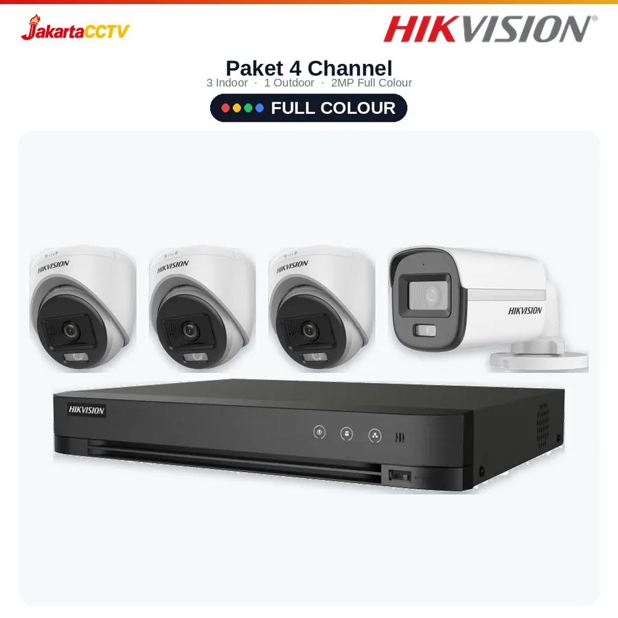 Paket CCTV Hikvision Full Colour 4 Channel, contoh produk di JakartaCCTV