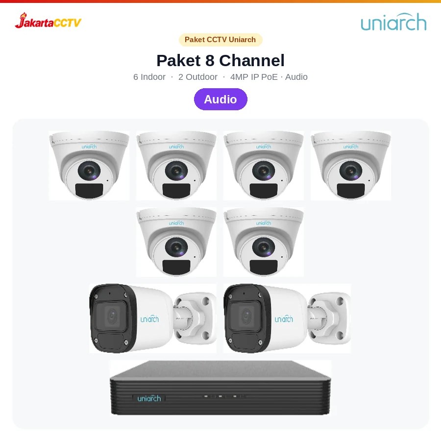 Paket CCTV Uniarch Audio 8 Channel